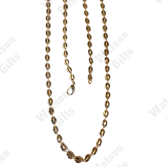 COPY - 18K  Real Gold Layered Filled 24 Inch 5mm Puffed Mariner Chain - Picture 1 of 4